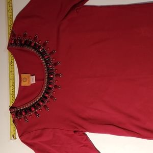 Maroon Ruby Rd. Scoop Neck with Beads Sz Small